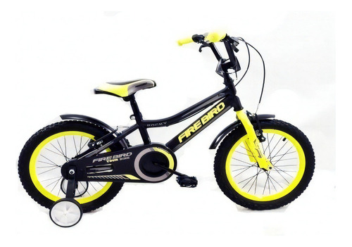 Bicicleta Rodado 16 Fire Bird Frenos V-brake S Color Negro/amarillo