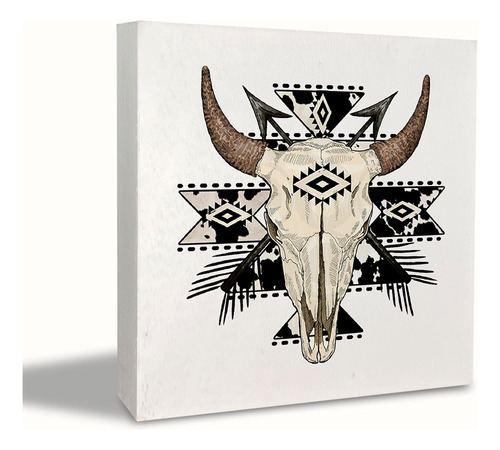 Keuspi Retro Western Cowboy Buffalo Skull Ethnic Tribalood W