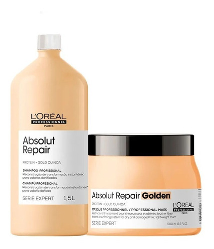 Kit L'oréal Absolut Repair - Shampoo + Máscara Golden