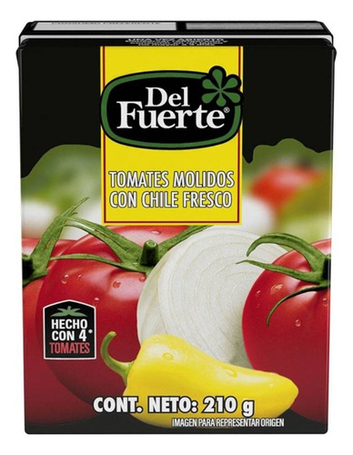 24 Pzas Tomates Molidos Del Fuerte Con Chile Fresco 210 G