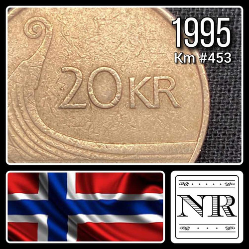 Noruega - 20 Kroner - Año 1995 -  Km #453 - Proa Barco