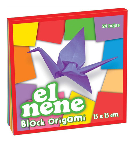 Block Origami El Nene 24 Hojas De Colores 15 X 15 Cm A Jugar