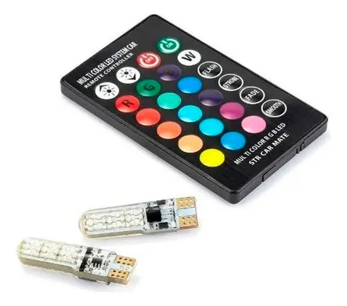 comprar Par Luces Led T10 Rgb Cola De Pescado Multicolor + Control