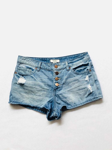 Forever 21 Mini Shorts De Mezclilla Con Botones Original