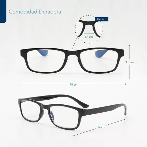Magma Life Paquete De 5 Lentes 0.5 Dioptrías Para Computadora Y Lectura Con Tecnología Blue Light, Modernos Armazones En Color Negro, Gafas Para Hombre Y Mujer