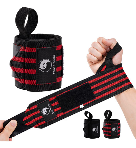 Slim Panda Weight Lifting Wrist Wraps- Upgraded Velcro Worko