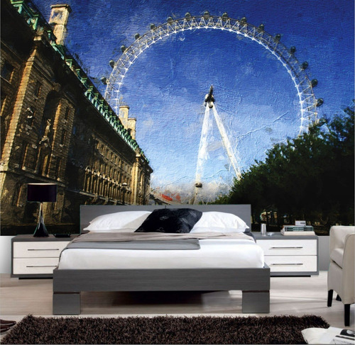 Papel Parede Adesivo Vinilico Londres Lodon Eye Texturizada