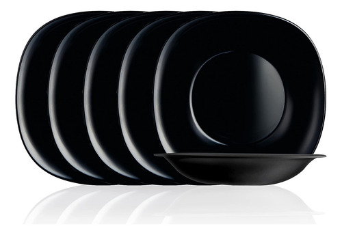 Set Platos Vidrio Templado 20.96 Cm 6 Pcs Cuadrado