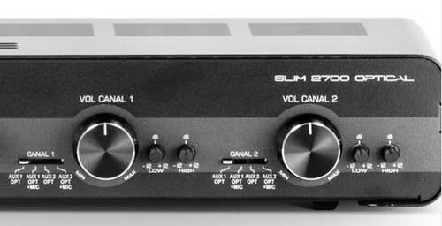 Amplificador Frahm Slim 2700 Óptico Com 2 Zonas De Áudio