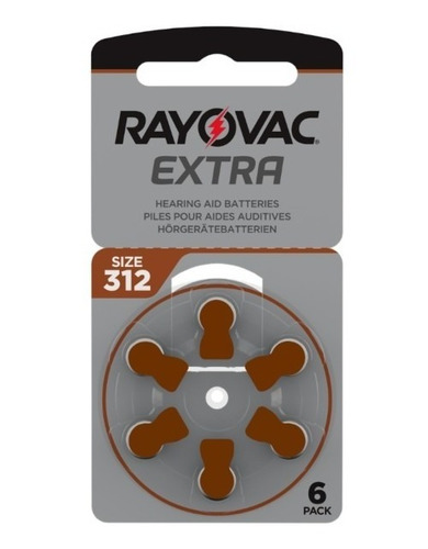 Baterías Auditivas Rayovac 312 Blíster X6 Original