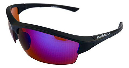 Blublocker Black Stinger Polarized With Blue Mirror Lens