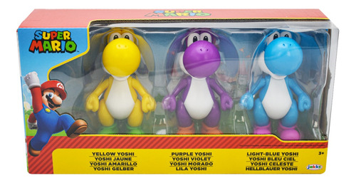 Super Mario Multipack Yoshi Amarillo Morado Celeste Jakks 