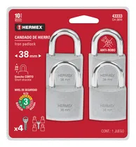 Comprar Blíster Con 4 Candados De Hierro De 38mm Con Gancho Corto