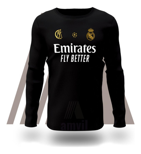 Polera Real Madrid Manga Larga Algodón