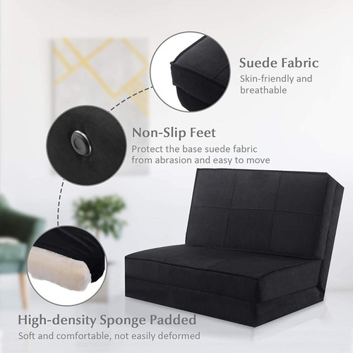 Sofa Cama Plegable Marca Giantex Color Negro