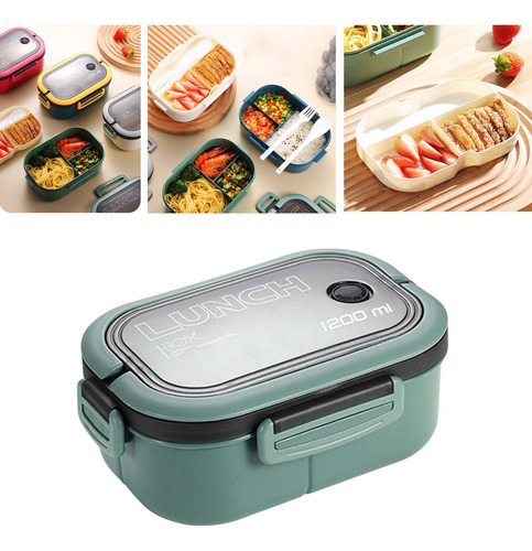 1200 Ml Bento Box Lunch Container 2 Capas 3 Compartimentos