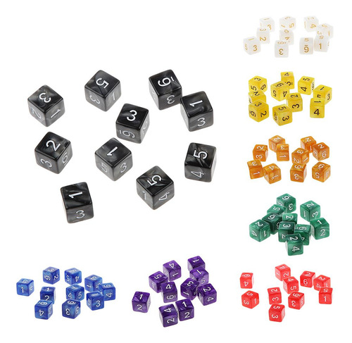 10 Piezas Juguetes De De Dados De 6 Azul Azul Azul 16 Mm