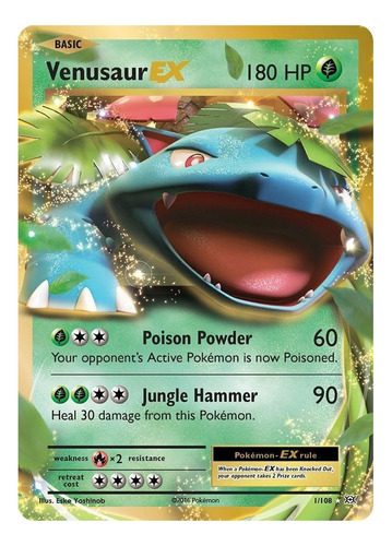 Cartas Pokemon Venusaur Ex 1/108 Ultra Rara Ex Xy Evolutions