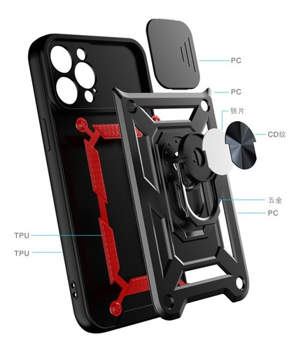 Imagen 4 de 7 de Bumper Uso Rudo Con Soporte Anillo Protector Lente De Camara