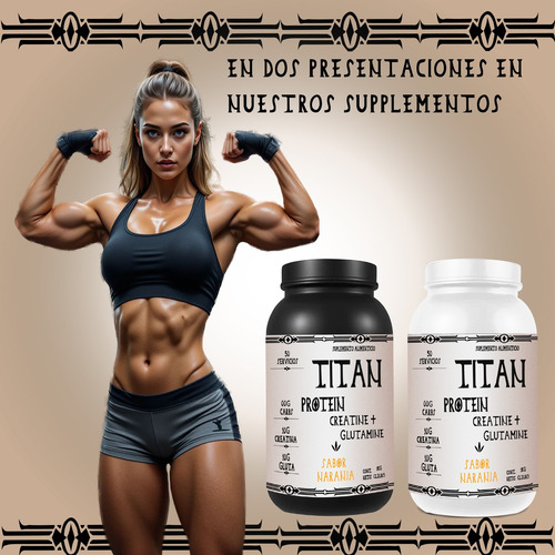 Cla + Carnitina 1kg Titan Suplements 100 Servs Pre Entreno Naranja