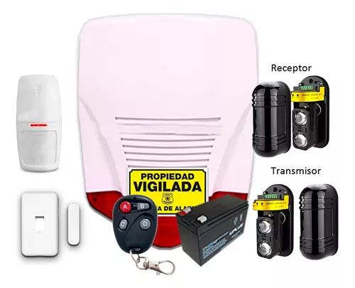 Kit Alarma Domiciliaria Garmet Cableada Con Teclado, Sensores, Sirena  Interior Y Exterior Y Bateria