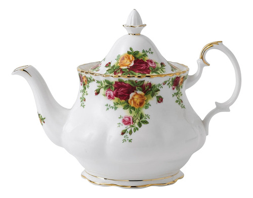 Royal Albert Old Country Roses Tetera, De 42 Oz, Todo Blanco