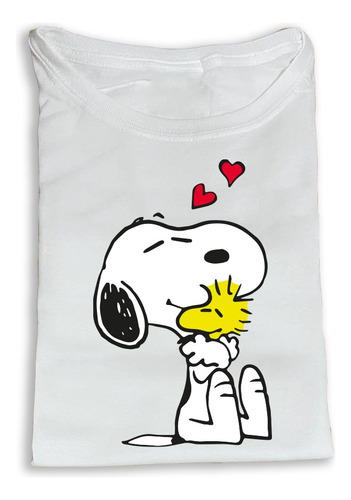 Camiseta Estampada Snoopy Y Woodstock Abrazo