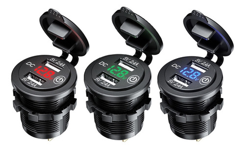 2 Unids Cargador Impermeable Coche Dual Usb Qc3.0 Enchufe In