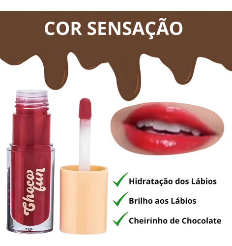 Choco Fun Fenzza Gloss Tint Cream Batom Labial Kit C/ 4 Cor