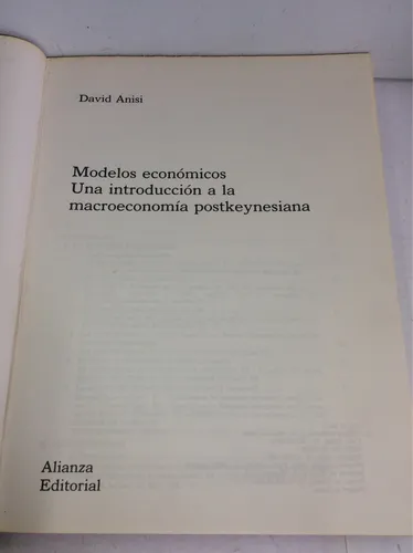 Modelos Económicos, Una Introducción A La Macr...david Anisi (Usado)
