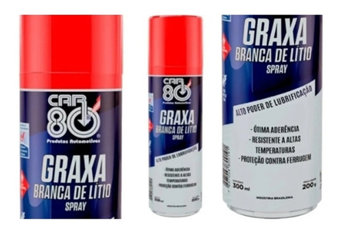 Graxa Branca De Lítio Spray 300ml Car80