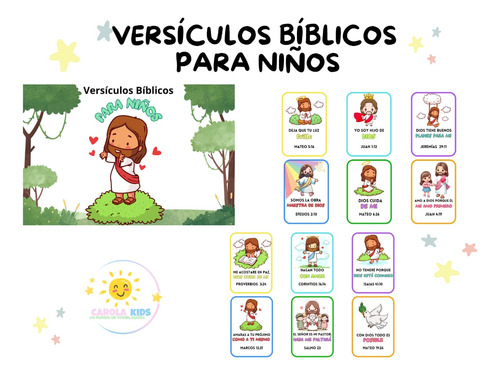 Pack Imprimible De Versículos Bíblicos Para Niños