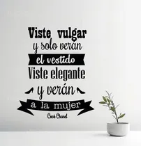 Comprar Vinil De Pared Frase Motivacional Coco Chanel Viste Elegante
