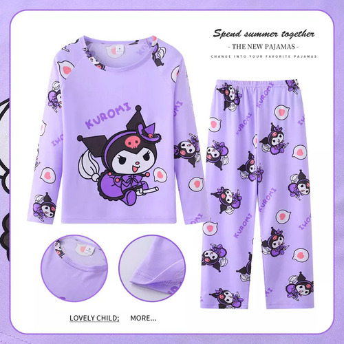 Q Conjunto De Pijama Largo Kawaii Kuromi Para Niños