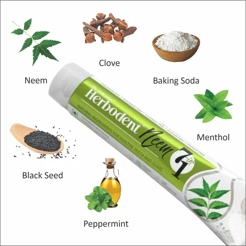 Pasta De Dientes Herbodent Neem 7 En 1, 190 Ml, Paquete De 6