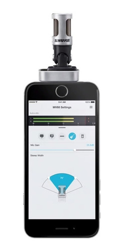 Imagen 6 de 10 de Micrófono Shure Mv88 Digital Para iPhone Condensador Estéreo