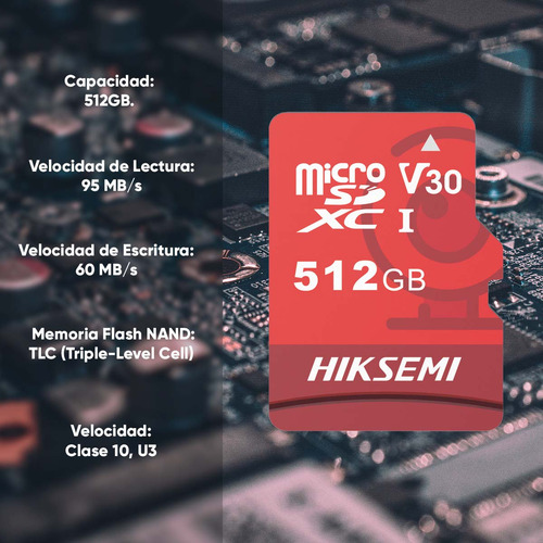 Memoria Microsd 512 Gb Especial Videovigilancia Hiksemi Sd