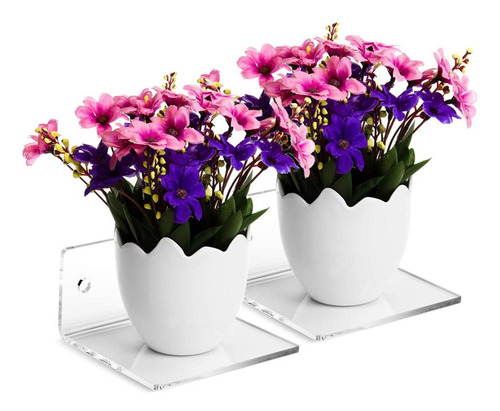 2 Piezas De Baño Pequeño 10cm Claro Flotante Repisa De La