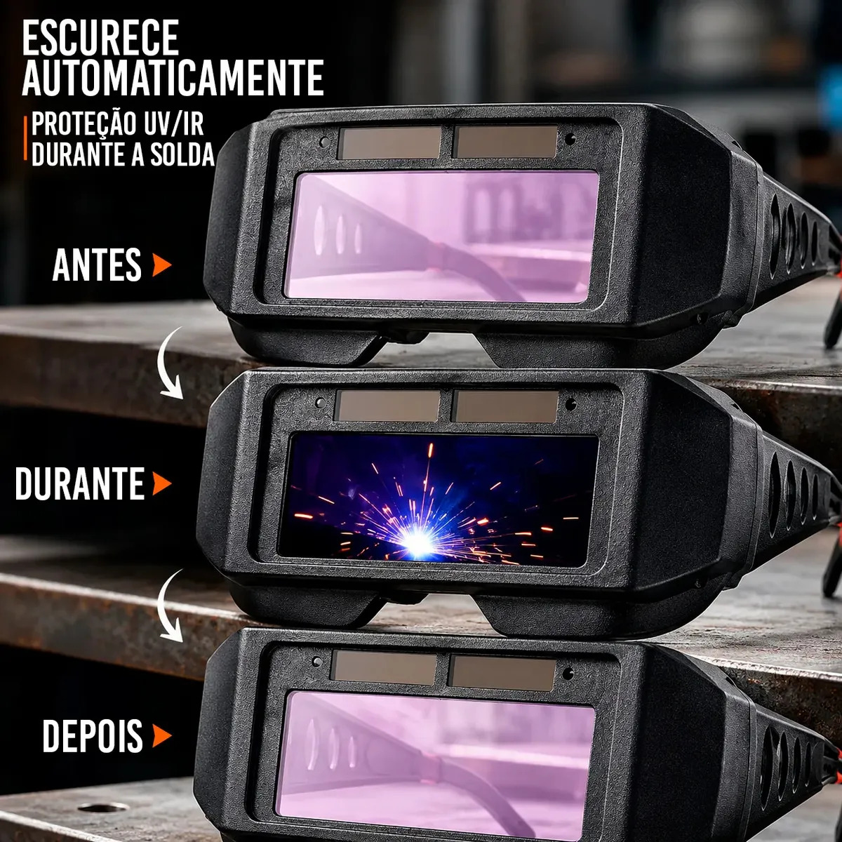 Óculos De Solda Para Soldador Profissional Com Escurecimento Automático Regulável Proteção UV IR... 7