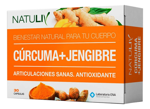 Cúrcuma Y Jengibre Antioxidantes X 30 Caps Natuliv Ena