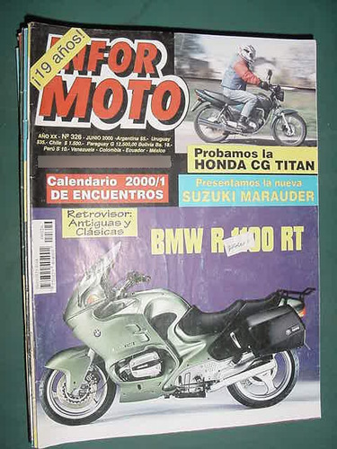 Revista Infor Moto 326 Honda Cg Tital Suzuki Marauder Bmw