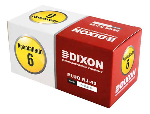 Caja 100 Conectores Rj45 Dixon Para Utp Cat.6 Apantallados
