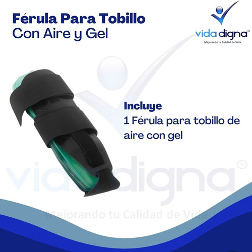 Tobillera Ferula Inmovilizador Para Tobillo Con Aire Y Gel Negro Universal