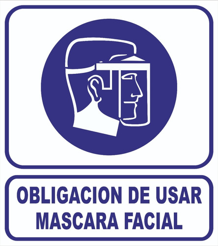 Cartel Obligación Mascara Facial 22x28 Cm Oferta!!!