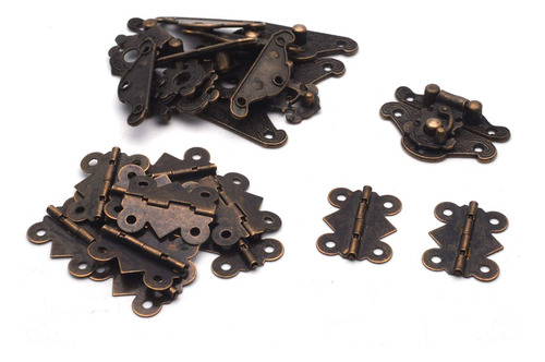 Antrader 6 Sets Furniture Hasp Latch Antique Style Lock Deco