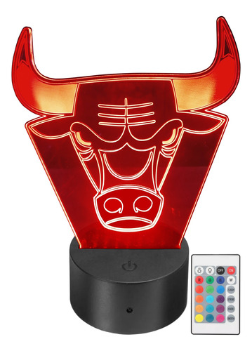 Lámpara Led Chicago Bulls Basketball Rgb Personalizada