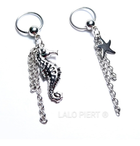 Piercing Argollita Bcr Colgante Estrella/caballito