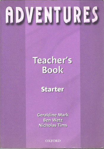 Adventures Starter Teacher's Book With 2 Cds _ & Workbook