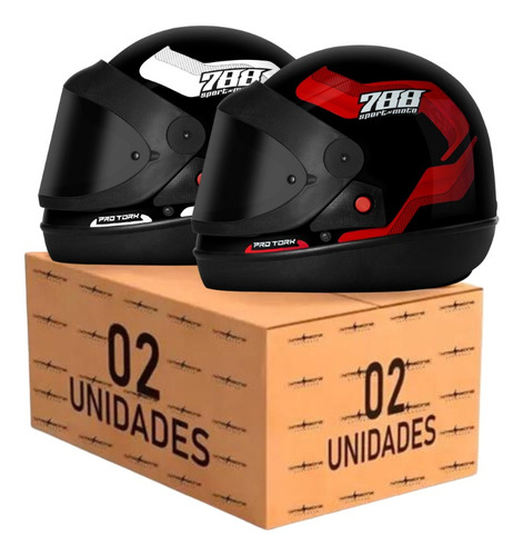 Kit Capacete Casal Sm Sport Moto 788 Vis Fumê Promoção Nfe