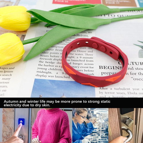 Upiqng Pulsera Antiestática Pulsera De Silicona Removedor E